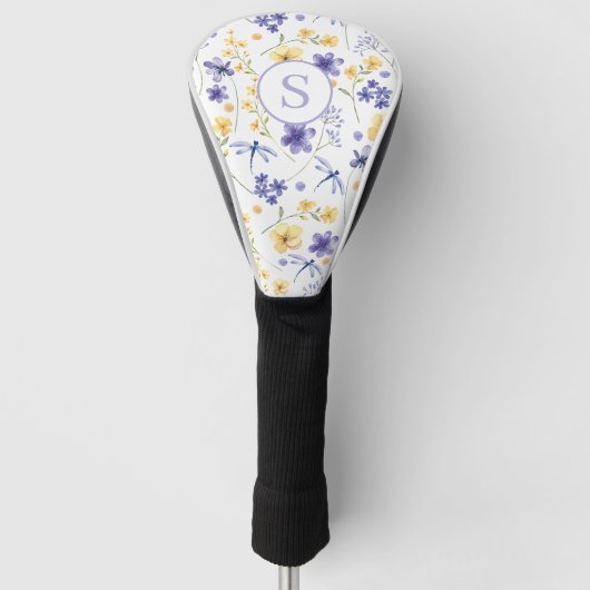 Couvre-club De Golf Aquarelle florale personnalisée (Devant)
