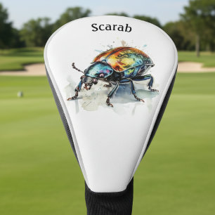 Couvre-club De Golf Aquarelle Iridescente Beetle, personnalisé
