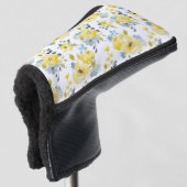 Couvre-club De Golf Aquarelle Motif Floral Jaune (Devant 3/4)