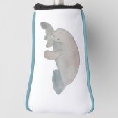 Couvre-club De Golf Aquarelle Océan Animal Mère Bébé Manat (Tourné à 90°)