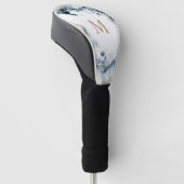 Couvre-club De Golf Aquarelle Or Waves Monogramme (Incliné)