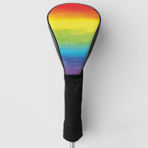 Couvre-club De Golf Aquarelle Rainbow Pride brillant Vibrant