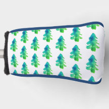 Aquarelle verte Pins de la forêt