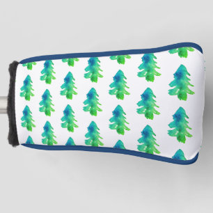 Couvre-club De Golf Aquarelle verte Pins de la forêt