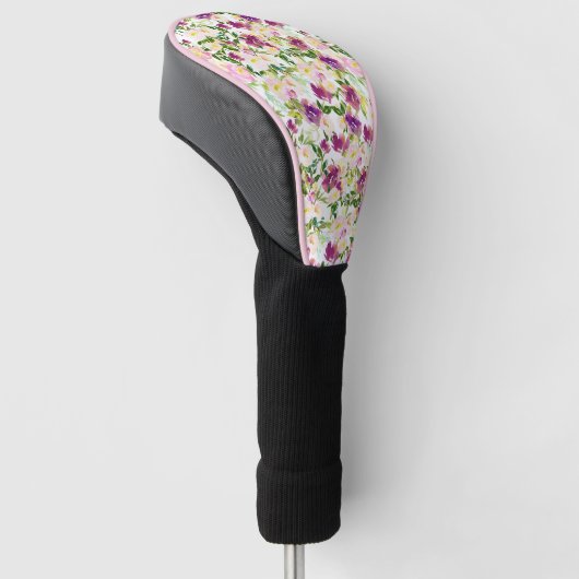 Couvre-club De Golf Aquarelle violette rose Fille (Incliné)