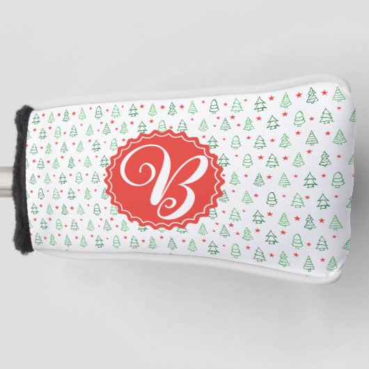 Couvre-club De Golf Arbre de Noël rouge et vert (Devant)