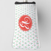 Couvre-club De Golf Arbre de Noël rouge et vert (Tourné à 90°)