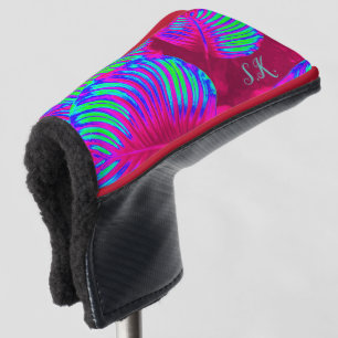 Couvre-club De Golf Arc-en-ciel Tropical Feuille Putter Cover