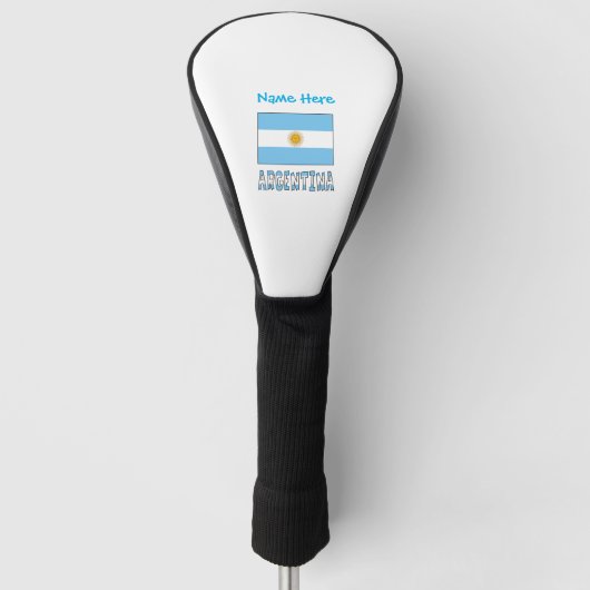 Couvre-club De Golf Argentine Drapeau bleu Personnalisé (Devant)