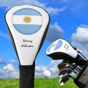 Couvre-club De Golf Argentine Drapeau & Clubs de Golf Monogrammes Couv