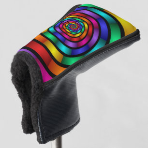 Couvre-club De Golf Arrondi et psychédélique coloré Art moderne fracta