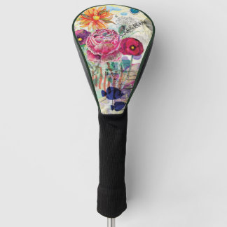 Couvre-club De Golf Art du collage multimédia fantaisiste