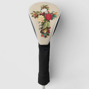 Couvre-club De Golf Art religieux croix botanique vintage de roses
