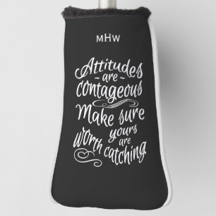 Couvre-club De Golf ATTITUDES monogramme personnalisé motivation putte