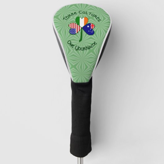 Couvre-club De Golf Australien Irlandais Etats-Unis drapeaux Shamrock (Devant)