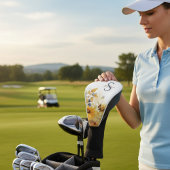 Couvre-club De Golf Autumn Sunflower Monogram