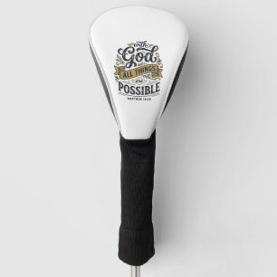 Couvre-club De Golf Avec Dieu, toutes choses sont possibles Vintage ch
