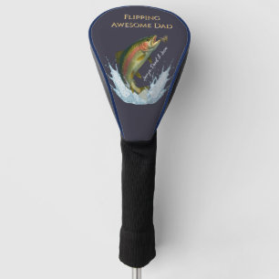 Couvre-club De Golf Awesome Papa Fly Pêcher les noms des enfants