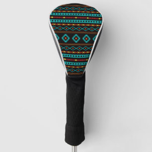Couvre-club De Golf Aztec Turquoise Rouges Jaune Noir Mixte Motifs Mot