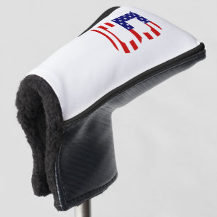 Couvre-club De Golf B Monogramme superposé sur le drapeau américain pc