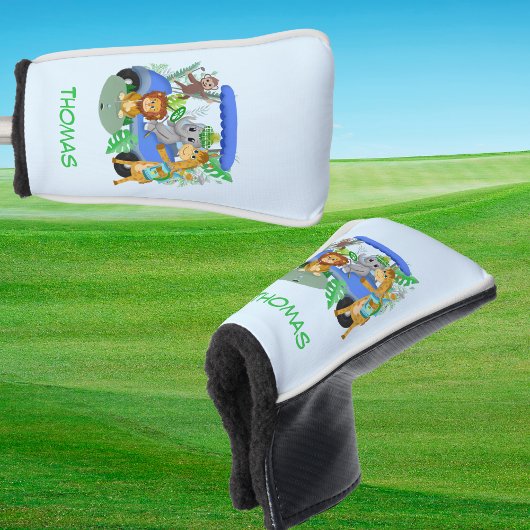 Couvre-club De Golf Baby Boy Elephant & Monkey Golf
