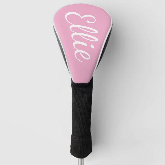 Couvre-club De Golf Baby Pink Bliss | Custom Name Cursive Script (Devant)