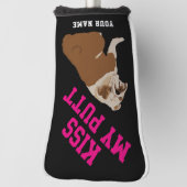 Couvre-club De Golf Baiser anglais de bouledogue mon putt Headcover (Tourné à 90°)