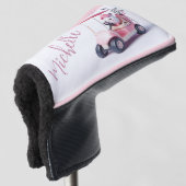 Couvre-club De Golf Bal de golf mignon conduisant un panier de golf (Devant 3/4)