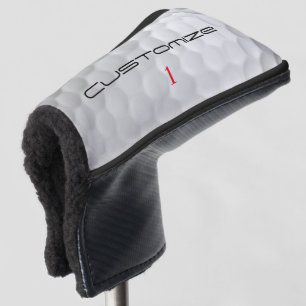 Couvre-club De Golf Balle de golf blanche texturée avec nom et numéro