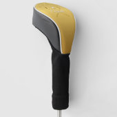 Couvre-club De Golf Balle de Golf Pailletée Or Nom Classique Script (Incliné)