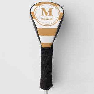 Couvre-club De Golf Bandes de moutarde Golf monogramme de NOM person