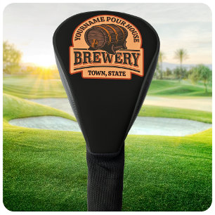 Couvre-club De Golf Baril de bière personnalisé NOM Brasserie de tonne