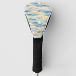Couvre-club De Golf Bateaux à voile de rêve Motif aquarelle océan (2)