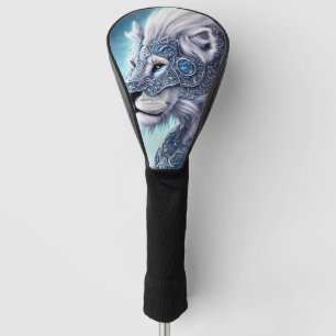 Couvre-club De Golf Beau Lion de Guerrier Blancs