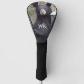 Couvre-club De Golf Beau Monogramme d'ours noir (Devant)