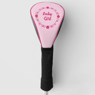 Couvre-club De Golf Bébé rose Papillons et fleurs personnalisés