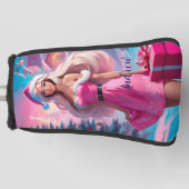 Couvre-club De Golf Belle fille de Noël rose 01 (Devant)