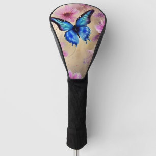 Couvre-club De Golf Belles fleurs et papillon