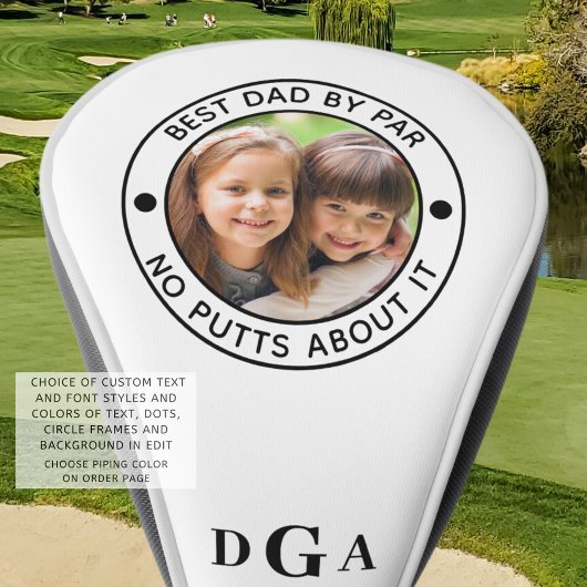 Couvre-club De Golf BEST DAD BY PAR PAR Photo Monogram Funny