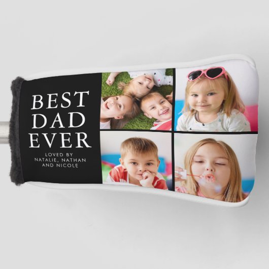 Couvre-club De Golf BEST DAD EVER 4 Collage photo personnalisé (Devant)