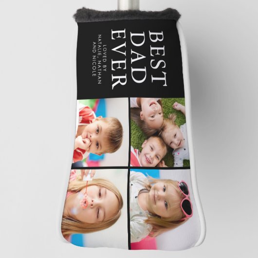 Couvre-club De Golf BEST DAD EVER 4 Collage photo personnalisé (Tourné à 90°)