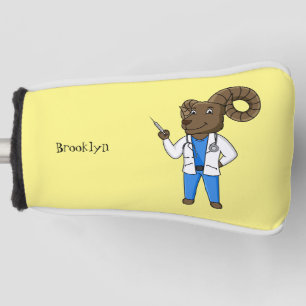 Couvre-club De Golf Bighorn sheep doctor cartoon illustration