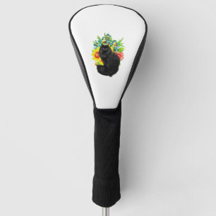 Couvre-club De Golf black cat witwer flower