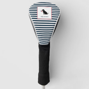 Couvre-club De Golf Black Lab American Flag Nom de famille personnalis