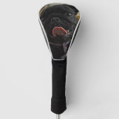 Couvre-club De Golf black pug licking (Devant)