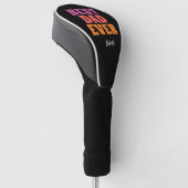 Couvre-club De Golf black retro best dad ever script name (Incliné)