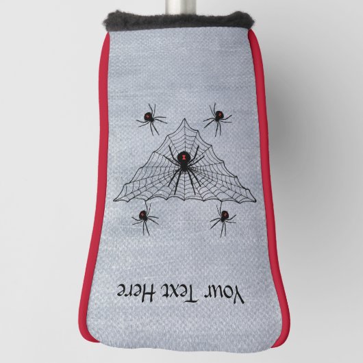 Couvre-club De Golf Black Widow Spiders Red Hourglass dans Black Web (Tourné à 90°)