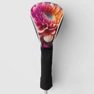 Couvre-club De Golf Blanc Orange Jaune Rose Violet Bleu Dahlia Fleur