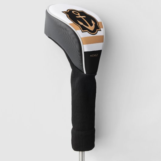 Couvre-club De Golf Blancs noirs et dorés (Incliné)
