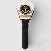 Couvre-club De Golf Blancs noirs et dorés (Devant)